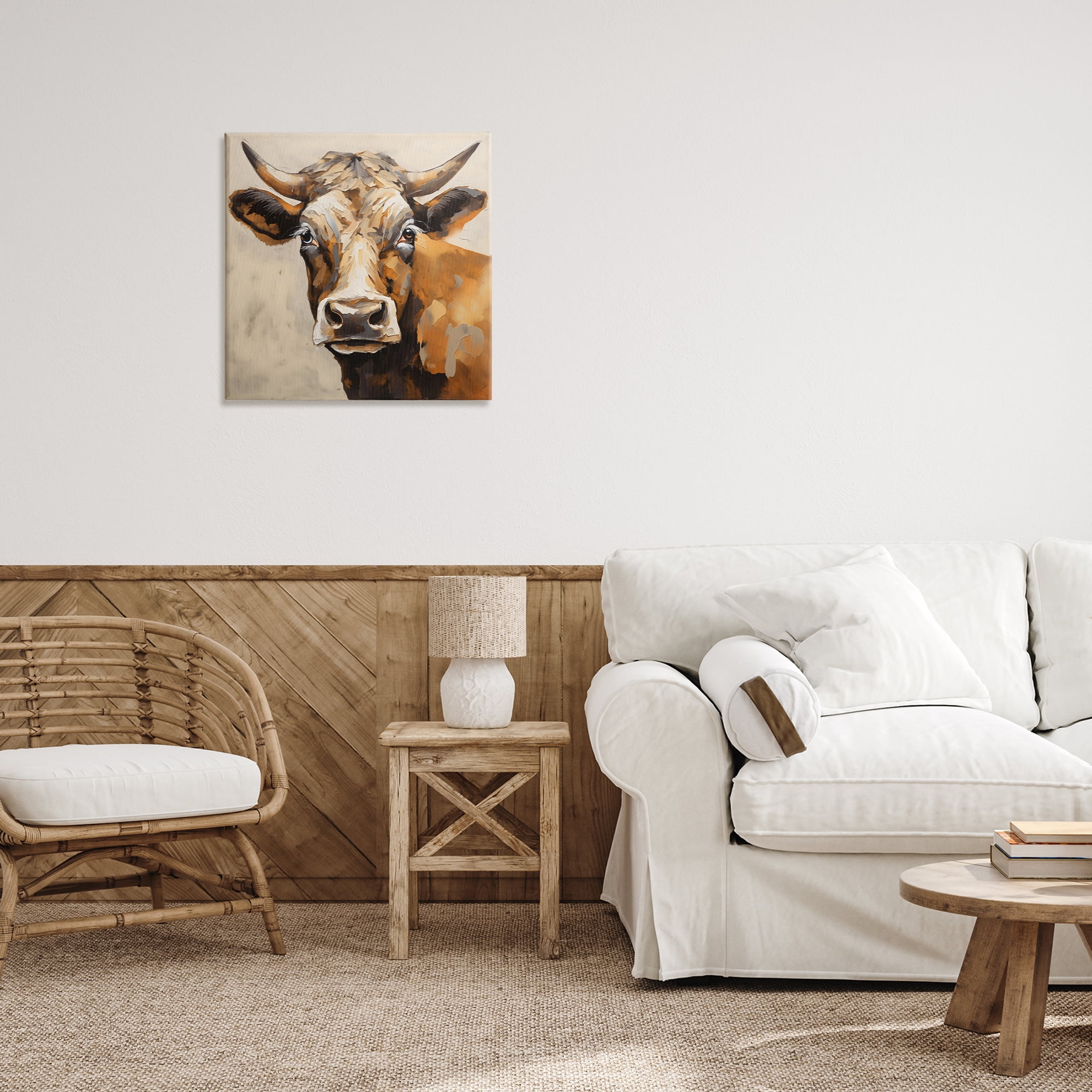 Stupell Industries Beautiful Brown Bovine Canvas Wall Art, design by Creative Studio