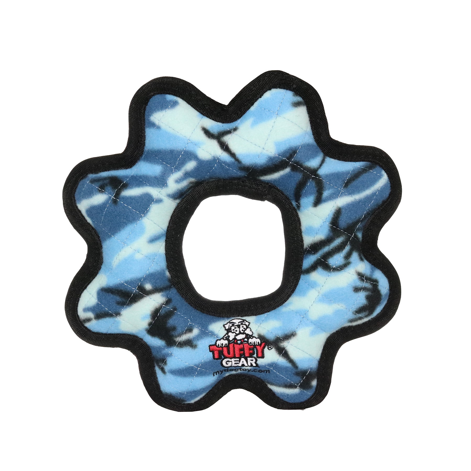 TUFFY® Ultimate Gear Ring Camo Blue, 2-Pack, Durable Plush Squeaky Dog Toys