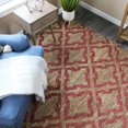 thumbnail image 3 of Natural Geo Spontaneous Jute Handwoven Geometric Natural/Maroon Area Rug, 3 of 5