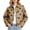 Brown, variant on Women's Polka Dot Cropped Jacket Stand Collar Button Front Lightweight Outerwear Fall Fashion Casual Streetwear