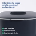 thumbnail image 4 of BLUE GINKGO Kitchen Compost Bin | Indoor Countertop Food Waste Bin with Handles | Dark Gray (0.69 gal), 4 of 7