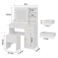 thumbnail image 4 of Yeshouse Lighted Vanity Desk Set, Makeup Table with Adjustable Mirror, Drawers, Chair, 3 Light Modes & Hairdryer Holder, 4 of 7