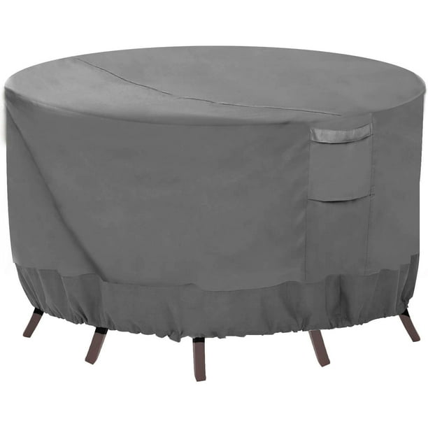 Round Patio Furniture Covers 100 Waterproof Outdoor Table Chair Set Anti Fading Cover For Uv Resistant 110 Diax28 H Grey Com Round Patio Furniture Covers 100, Round Patio Table Under 100