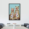 thumbnail image 3 of PixonSign Framed Wall Art Pastel Watercolor Rainbow Dot Llama Alpacas Nature Animals Portrait Artwork Cartoon Oil Paintings Modern Canvas Prints Colorful Fine Art for Rooms - 16"x24" Black, 3 of 5