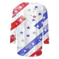 thumbnail image 4 of ZQUUVOU 4Th Of July Shirts Women's T-Shirt Button Henley V Neck Short Sleeve Print Stars And Stripes Tops White (2XL), 4 of 5