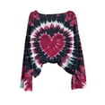 thumbnail image 4 of GaThRRgYP Womens Long Sleeve Knit Top Easy Wear,Women's Winter Heart Printed Long Sleeved Round Neck Pullover Fashion Casual Loose Top Wine S, 4 of 4