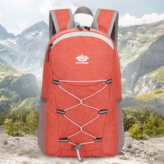Mochila Para Acampar Bolsa de pesca impermeable Mochila escolar plegable para viajes de oficina (naranja) Sywqhk Para Estrenar