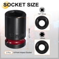 thumbnail image 2 of Uxcell 3Pcs 6 Puntos Socket de Impacto Superficial 1/2" Drive 15mm Métrico Acero CR-V Eje de Spindle Tuerca de Hexágono Sockets 1.5" Largo para Reparación de Máquinas de Auto, Negro Púrpura, 2 of 7