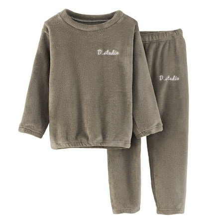 

GXWEA Girls Pajamas 5T 2T Girl Clothes Toddler Boys Girls Fleece Pajama Set Winter Warm Plush Tops+Pants Outfits Sleepwear Soft Comfy 2 Piece Loungewear Child Pjs Coffee 5-6 Years