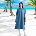 thumbnail image 4 of Surf Poncho Traje de neopreno de playa Cambio de toalla de baño para acampar Deportes Baño Mujeres Azul claro Cola Capa de playa, 4 of 7