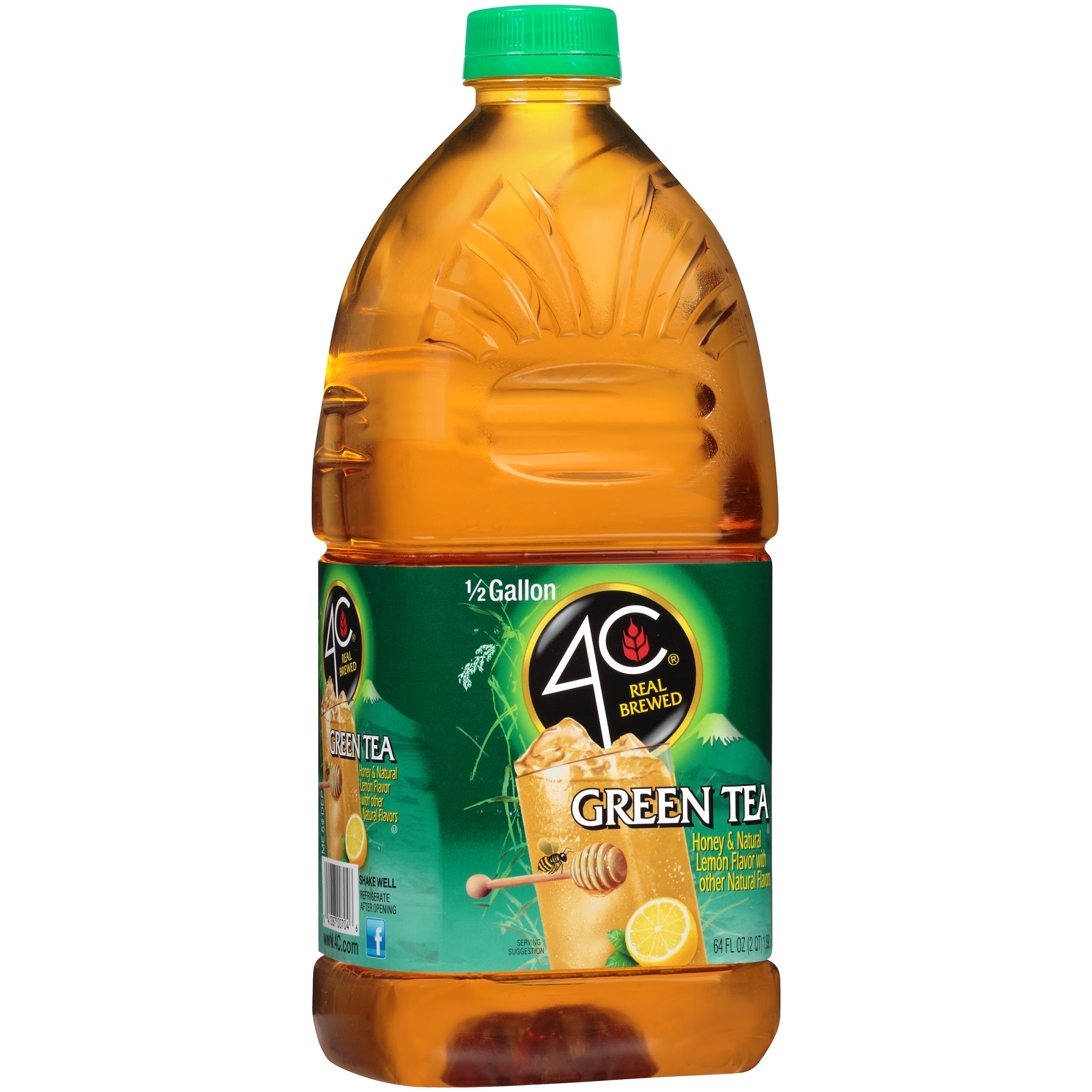 4C Honey & Natural Lemon Flavor Green Tea, 64 Fl. Oz.