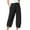 Black, variant on Lindreshi Cotton Womens Capris with Pockets Womens Elastic Waist Buttons Color Thin Stretch Skinny Pants Trousers