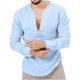 thumbnail image 2 of Blusas y camisas de manga larga con cuello en V Camisa formal con estampado de color para hombre N Blusa y camisa de manga larga con cuello vuelto Blusa para hombre, 2 of 7