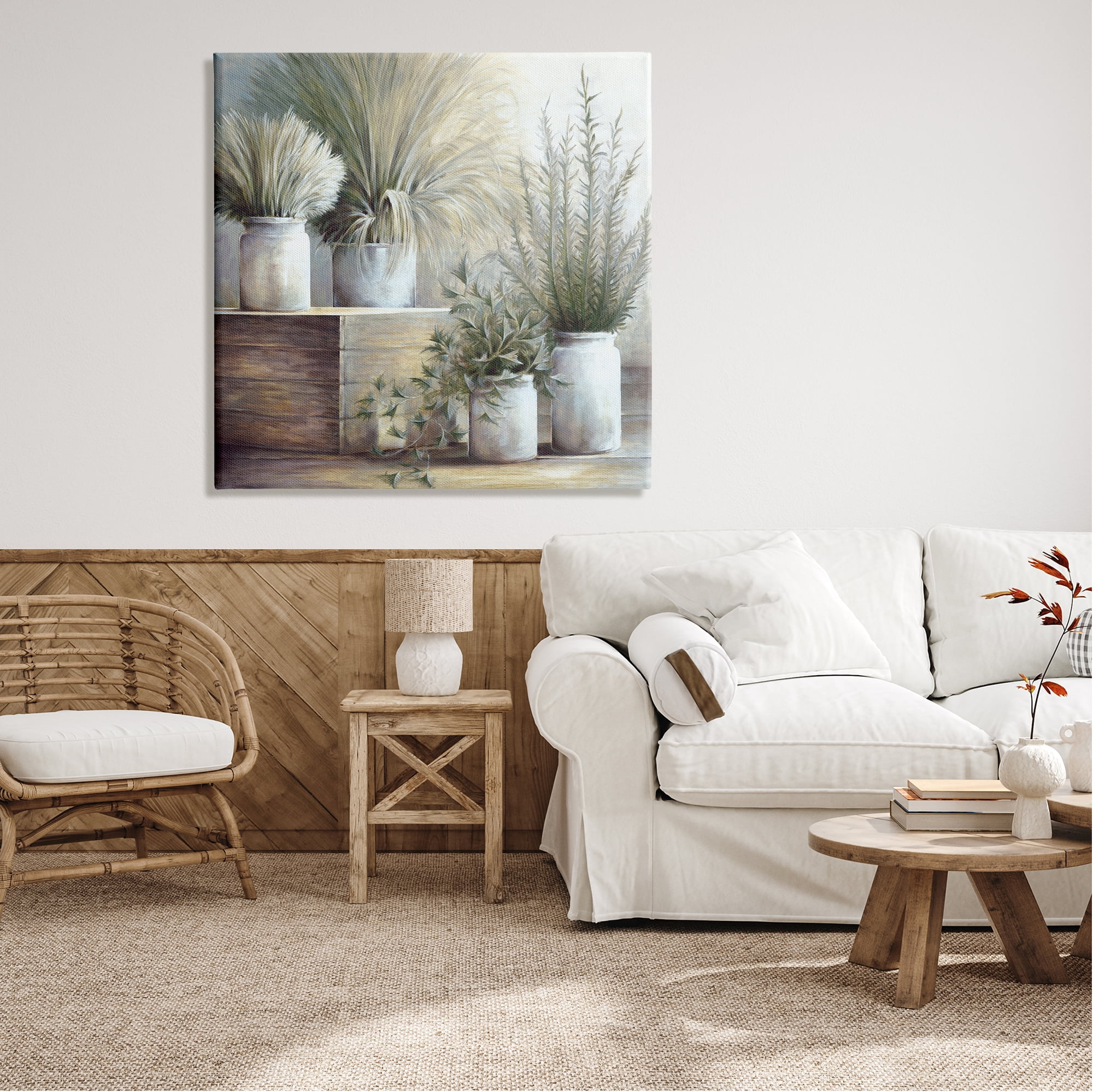 Stupell Industries Mixed Potted House Plants Indoor Garden Still Life Painting Gallery Wrapped Canvas Print Wall Art, Design by White Ladder