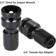thumbnail image 3 of Paquete de 2 adaptadores de llave de vaso hexagonal de 1/2 "cuadrado a 1/4", convertidor de mandril de trinquete de impacto de liberación rápida y toma de portapuntas de destornillador, 3 of 5
