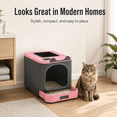 thumbnail image 7 of PHANCIR Enclosed Cat Litter Box with Lid, Easy to Clean with Includes Scoop & 4 Charcoal Deodorizer Bags,Pink, 7 of 7
