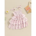 thumbnail image 3 of Nygoyerh Toddler Baby Girls Summer Sleeveless Dress Daisy Print Bandage Straps A-line Dress Infant Casual Sweet Ruffled Princess Dress for Daily Party 6M 9M 12M 18M 24M 3T, 3 of 8