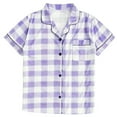 thumbnail image 5 of Womens Pajama Soft Pjs Plaid Short Sleeve Button down Sleepwear Nightwear Womens Lounge Wear 2 Piece Set Vacation Outfits XL, 5 of 6