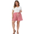 thumbnail image 3 of DARING DIVA Women's Plus Ruffle Gingham Pajama in Summer Shorts 3X Red, 3 of 6