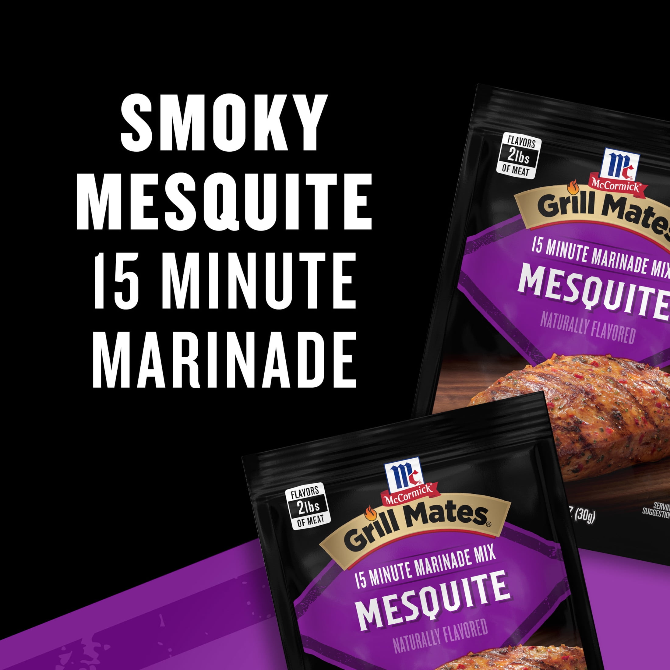 (12 pack) McCormick GRILL MATES Mesquite Marinade, 1.06 oz Packet