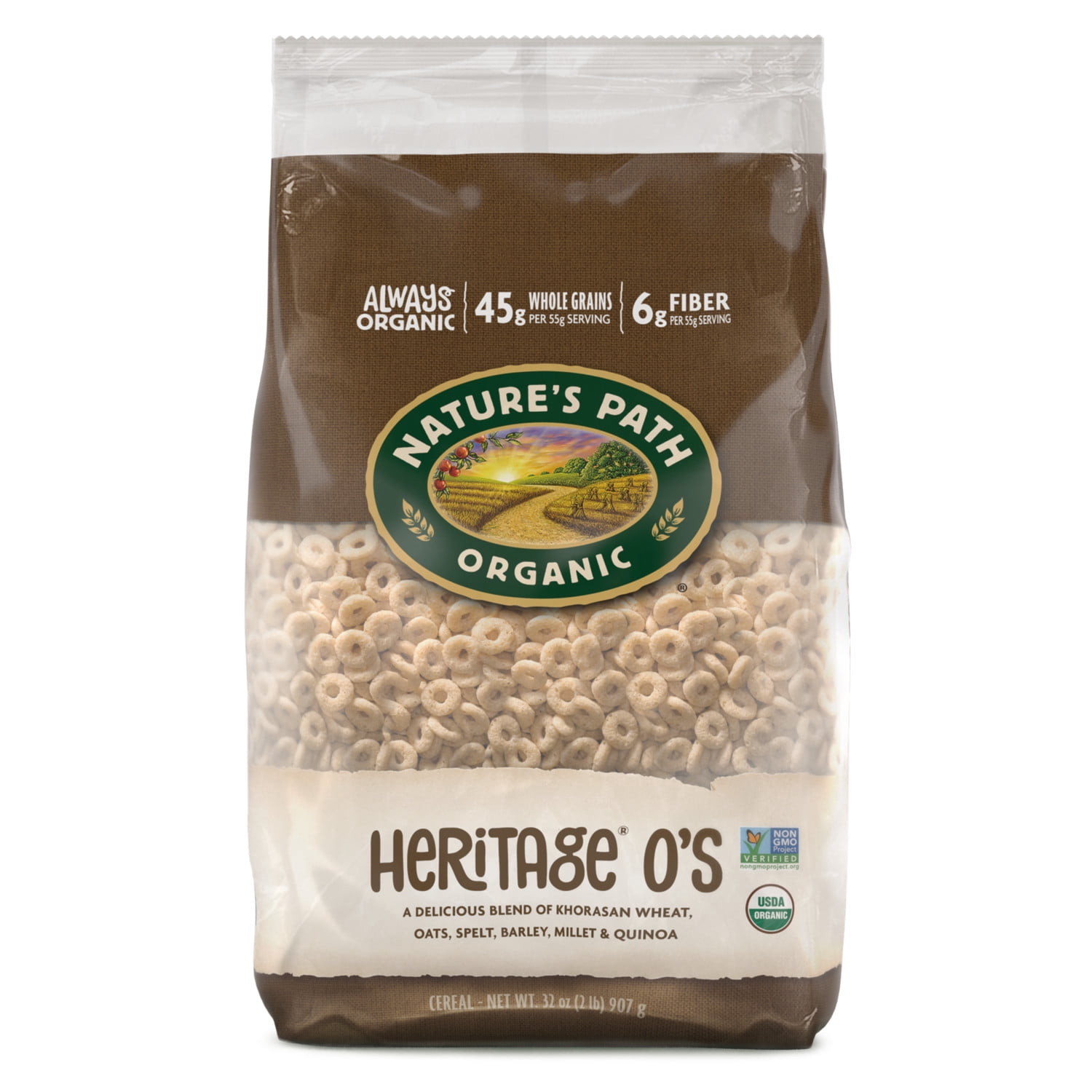Nature's Path Organic Heritage O's Breakfast Cereal, 32oz Bag (pack of 6)