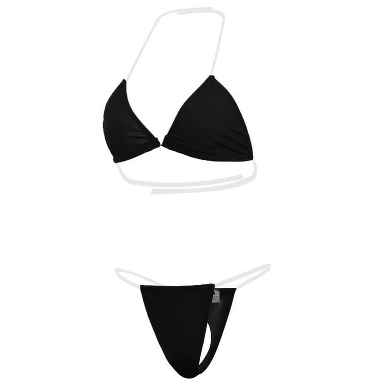 Puntoco Women Swimsuit Clearance Lady Underwear Bikini Set Two Piece  Swimsuit Black M(M)