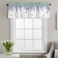 thumbnail image 4 of Spring Wisteria Window Valance for Kiten, Watercolor Falling Purple Floral Green Eucalyptus Leaf Butterfly Rod Pocket Short Curtain for Small Windows, Light Filtering Decorative Valance, 60 x 18 In, 4 of 9