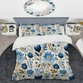 thumbnail image 2 of Designart "Scandinavian Elegance In Blue Blooms III" Floral Bedding Covert Set - Cottage Bed Set With 2 Shams, 2 of 5