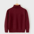 thumbnail image 2 of Dealovy Toddler Baby Sweaters Solid Color Pullover Basic Top Kids Fall High Neck Long Sleeve Cotton Blouses, 2 of 3