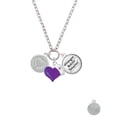 thumbnail image 2 of Delight Jewelry Silvertone Disc with Crystal Heart - Purple Heart Nurse Strong Zoe Necklace, 2 of 4