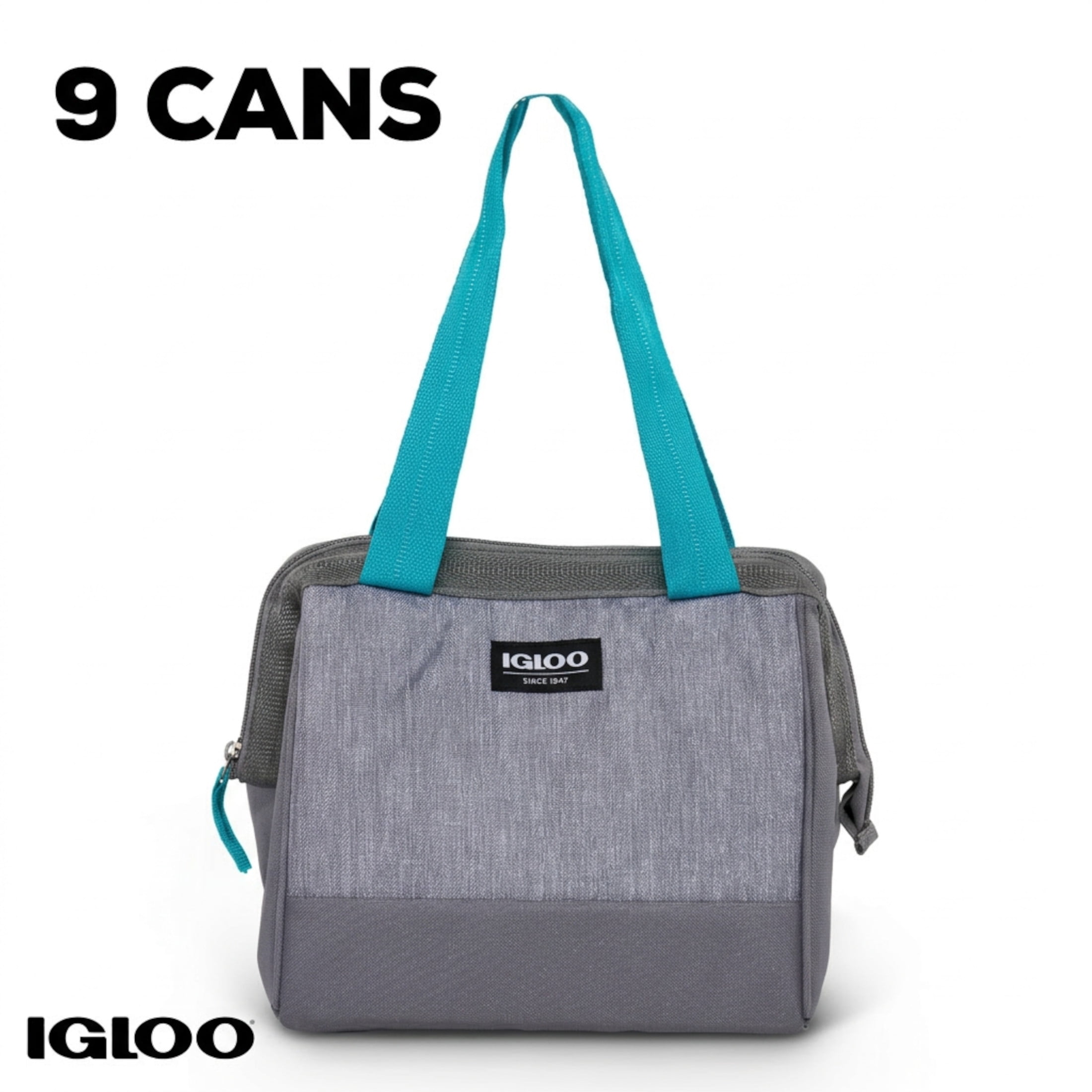 (2 pack) Igloo Leftover Tote Cooler Bag, 9 Can Capacity, Gray, Insulated Softside Cooler Bag Keeps Food and Drinks Cold
