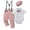 Pink, variant on CARETOO Boy Clothes Newborn Formal Outfit Shirt Bowtie Suspender Pants Hat Cotton Fabric 4pcs Set