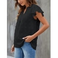 thumbnail image 4 of Blouses for Women Dressy V Neck  Sleeve Summer Tops Casual Flowy Shirts, 4 of 9