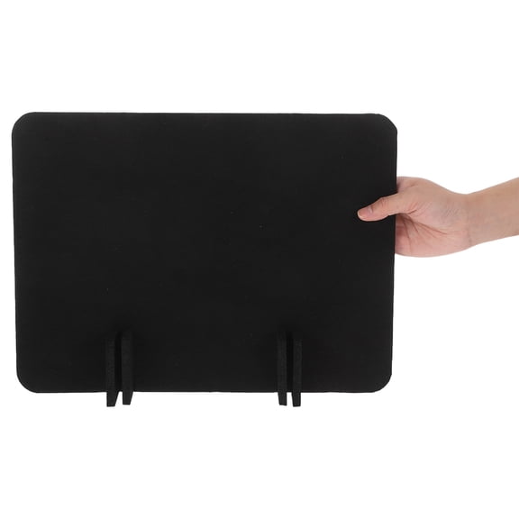 LOLIPPYY 4-Pack Black Felt Standing Desk Privacy Panels, Noise Absorbing Desktop Partitions for Office and Home Workspace