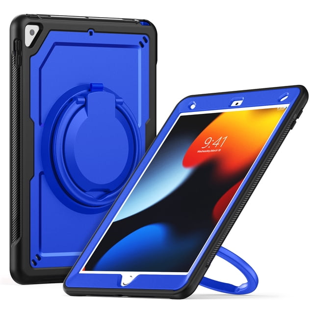 XYX Case for iPad Pro 10.5 Inch/ iPad Air 3rd Gen 2019 with Rotating Stand, Shoulder Strap, 2in1 Shockproof Cover, Deep Blue