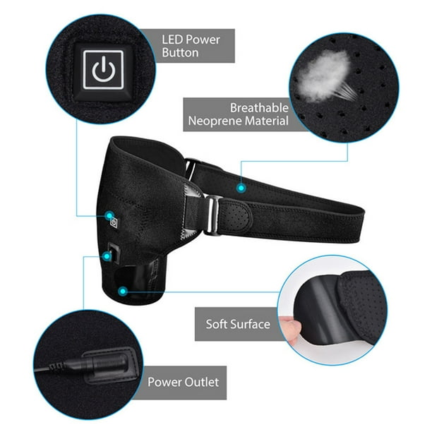 USB Heated Shoulder Brace Support Wrap Joint Pain Relief Heating Pad Strap  for Left Right 
