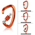 thumbnail image 2 of Karabiner, Kletterkarabiner, Karabinerhaken Aus Aluminium Schlsselanhnger 25 Kn-karabinerhaken Fr Hohe Beanspruchung Mit Schraubsicherung Zum Klettern, 2 of 5