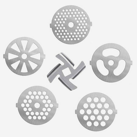 

6PC Meat Grinder Mixer Plate Discs Stainless Steel Kit Food Grinders Accessories