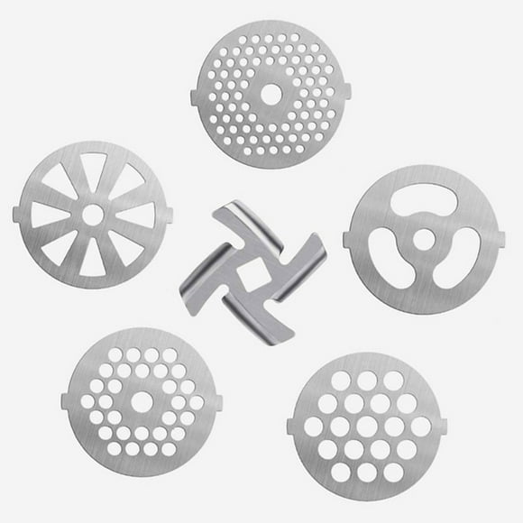 6PC Meat Grinder Mixer Plate Discs Stainless Steel Kit Food Grinders Accessories