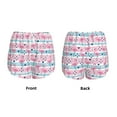 thumbnail image 5 of Picia Striped Flamingo Pattern Women's 2 in 1 Athletic Running Shorts High Waisted Workout Casual Gym Sweat Shorts with Comfy Liner Zipper Pockets-XX-Large, 5 of 9