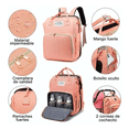thumbnail image 3 of Mochila Impermeable Multifunción Malubero 5 En 1 Para Pañales Plegable rosa Malu2270, 3 of 3