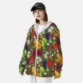 thumbnail image 5 of Goofa Begetable Printed Women's UPF 50+ Sun Protection Hoodie Jacket Lightweight Long Sleeve Sun Shirt for Women with Pocket Hiking Outdoor-Small, 5 of 9