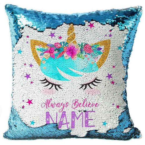 personalised sequin cushion
