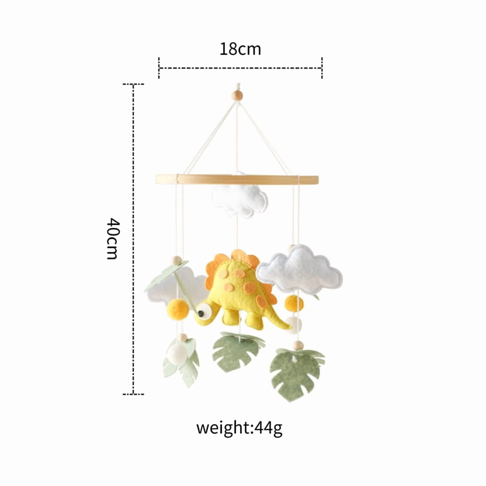 Wooden Baby Crib Mobile – Handmade Crochet Hanging Toy with Gentle Rattle Sounds, Nursery Decor for Newborns 0-12 Months, Infant Bed Bell & Sensory Toy​