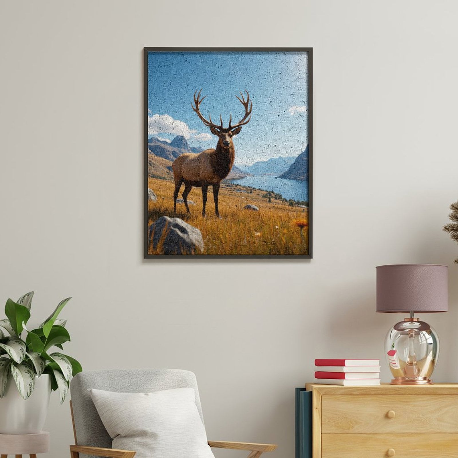 Paint By Numbers Kit for Adults Beginner - Mountain Wildlife Majestic Landscape DIY Canvas Painting Kits for Adults, Frameless Paint By Number for Adults for Home Wall Decor 16x20 Inch