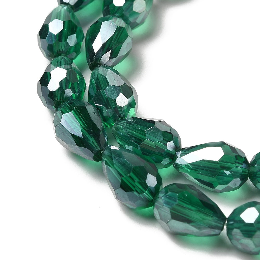20strands Electroplate Glass Beads Strands AB color Faceted Teardrop Mixed color 12x8mm 58pcs/strand 26.5 inch