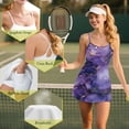 thumbnail image 6 of Yuyamidu Purple Marble Print Tennis Dress Fashion Golf Dresses Built-in Shorts with Pockets for Women Size L, Stretchy Womens Athletic Dress Sportswear, 6 of 7