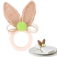 thumbnail image 2 of Easter Napkin Rings Set of 6 Holder with Bunny Ear Wooden Easter Bunny Rabbit Napkin Rings Wooden Dinner Easter Napkins Ring Table Dinner for Party Decoration, 2 of 4