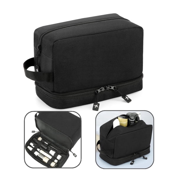 UNIWELL Travel Toiletry Bag for Men Women Travel Dopp Kit Water Resistant Shaving Bag for Toiletries Accessories Makeup Cosmetic Organizer Gift Black