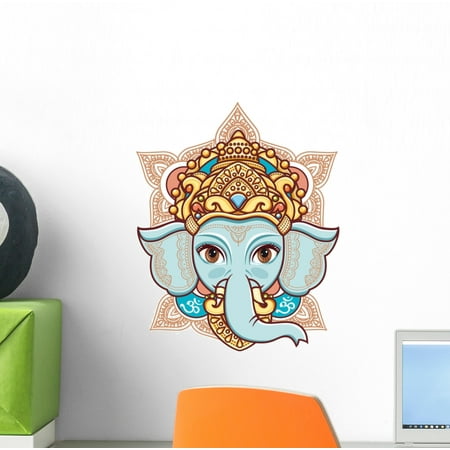 Elephant Stick - Elephant Head Lord Ganesh Wall Decal Wallmonkeys Peel and Stick Animal Graphics (12 in H x 12 in W) WM503024